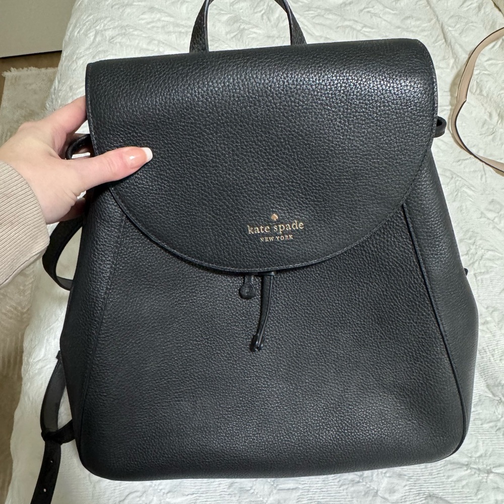 Kate Spade Black Pebbled Backpack